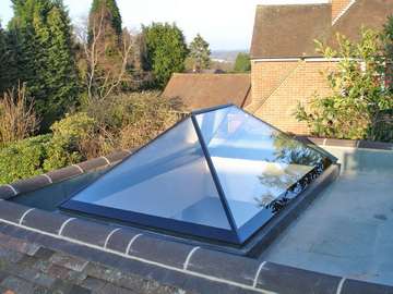 New All Glass roof lanterns - Installtion carried out in Woolton in Liverpool . The All Glass skylight comes with a self clean finish as standard. The Roof maker style roof lanternns comes in 7016 grey , Black as standard.